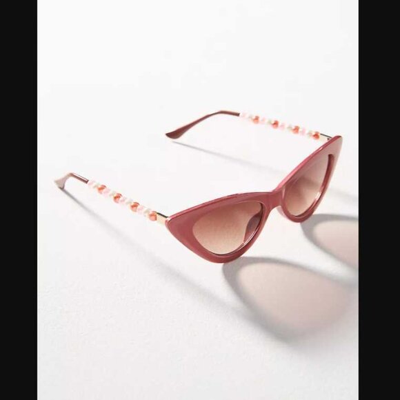 New Anthropologie beaded chain-arm cat-eye sunglasses main image 8